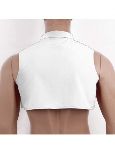 Rash Guards Men's Fashion Fake Collar Detachable Shirt Dickey Collar Half Shirts False Collars - White - CY197030E8T $26.76