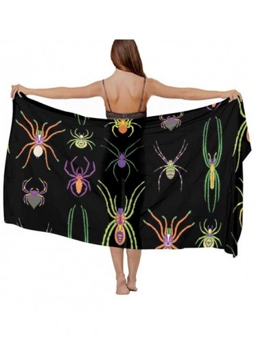 Cover-Ups Women Chiffon Sarong Beach Swimsuit Bikini Cover Up Fashion Shawl Wrap - Spiders Cool - CR196SCUR97 $27.86