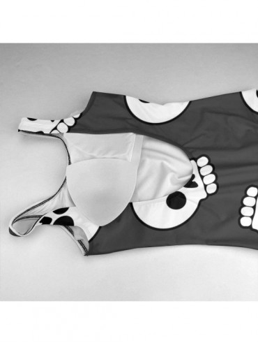 Racing Women Elasticity Fashion Party One Piece Halter Backless Swimsuits Beachwear - Skull Cartoon Pattern 1 - CZ19858YKXC $...