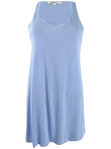 Cover-Ups Knot Sides Racerback Solid Color Summer Cover Up Dress - Powder Blue - CH196H5TMWQ $17.40