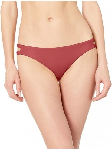 Tankinis Women's Solid Full Side Tab Bikini Bottoms - Bordeaux - C218I04K690 $70.63