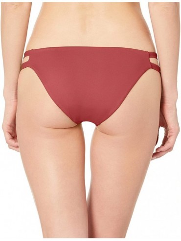 Tankinis Women's Solid Full Side Tab Bikini Bottoms - Bordeaux - C218I04K690 $42.57