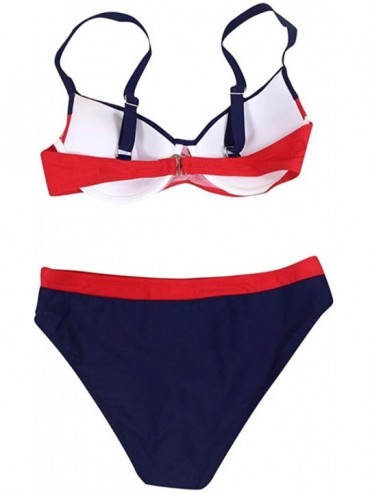 Sets Women Polka Dots Swimwear Plus Size Bathing Suit Push-up Beach Swimsuit Bikini - C Red - CN18T8TZYS7 $16.17