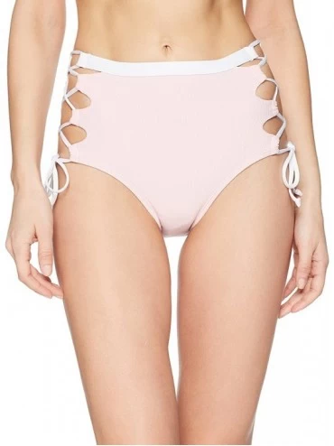 Bottoms Women's Check Please High Waist Bikini Bottom - Pink - CD185LXO8GR $57.14