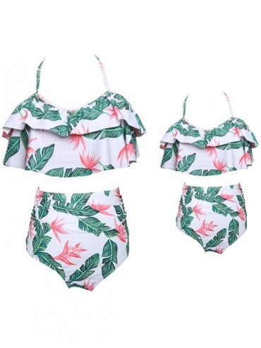 Racing Mother and Baby Family Match Swimwear Floral Printed Two Piece Bikini - Green - CW18QE3WYE5 $34.50