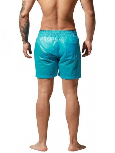 Board Shorts Mens Board Shorts Swimsuits Swim Trunks Long Beach wimwear with Mesh Liner Pocket - Z Sky Blue - C6199S7KUA8 $32.36