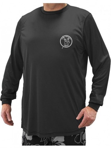 Rash Guards Big & Tall Men's Long Sleeve Swim Shirt Swordfish Print - Loose Fit UPF 50+ - Black - C2190EW9OGZ $60.41