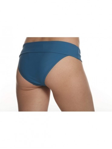Sets Women's Swimwear Halter Bikini Top with Fold Over Bottom Set - Lagoon - C518LC4WXUQ $34.67