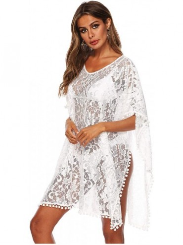 Cover-Ups Beach Kaftan Dress Swimsuit Cover Ups Bikini Outfits for Summer Vacation - White - CX18SK45CI4 $25.94