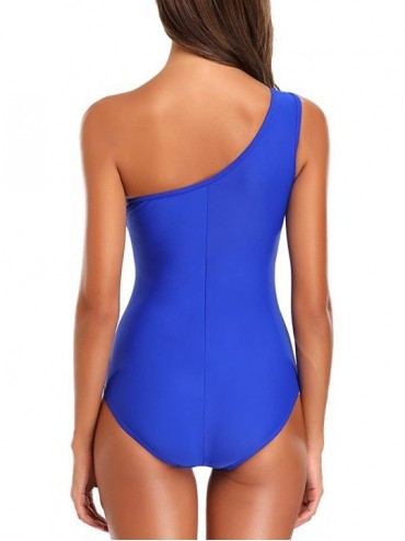 One-Pieces One Piece Monokinis Off-Shoulder Mesh Swimsuit Swimwear - Blue - C712E0VIXGJ $24.62