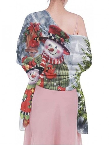 Cover-Ups Women's Swimwear Cover Ups- Summer Vacation Beach Sarong Soft Shawl Wrap - Christmas Snowman - CY19C6NQIZ3 $25.71