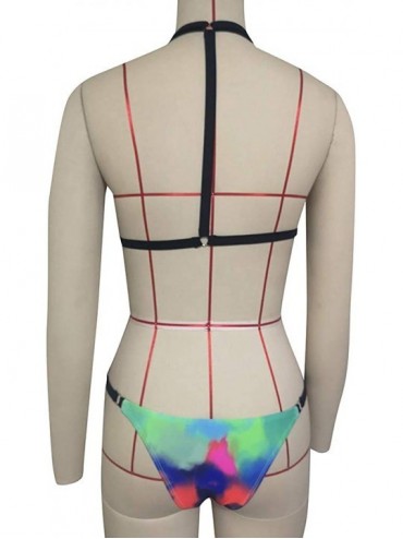 Sets Women's Sexy Push Up Bikini Triangle Liner Bra Bathing Suit Bathing Suit Fluorescent Colors Beach Swimwear N green - C81...
