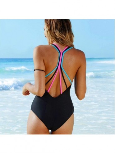 One-Pieces Backless One Piece Swimsuit for Women - Black - CM18S9X5QLW $21.23