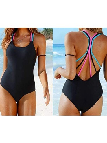 One-Pieces Backless One Piece Swimsuit for Women - Black - CM18S9X5QLW $21.23