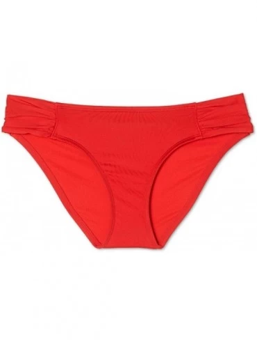 Bottoms Women's Medium Coverage Tab Side Hipster Bikini Bottom - Red - CL194AUO5XE $22.46