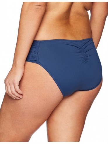 Bottoms Women's Plus Size Color Splash Hipster Bikini Bottom - Indigo - CV1868YRAZU $20.97