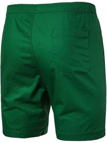 Briefs Men Swim Trunks Solid Loose Beach Casual Men Short Trouser Shorts Pants Board Shorts with Pockets - Green - CD18SKYR5G...