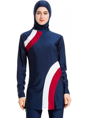 Racing Women Muslim Swimwear Full Coverage Islamic Modest Swimsuit 3 Pieces Full Body with Hijab Beachwear Sun Protection S -...