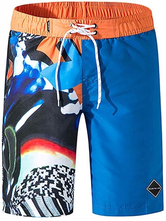 Board Shorts Men's Swim Trunks Quick Dry Board Shorts Swimming Shorts with Pockets Polyester Beach Bathing Suits Swimwear - B...