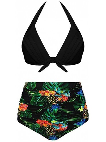 Sets Women Vintage Polka Dot High Waisted Swimsuit Bathing Suits Bikini Set Tankini Two Piece Bikini (top & Bottom) Green3 - ...