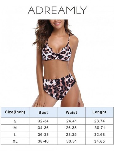 Sets Womens V-Wired High Waisted Cheeky Bikini Set Two Piece Swimsuit - 01_leopard Print - CM196089G5Z $16.47
