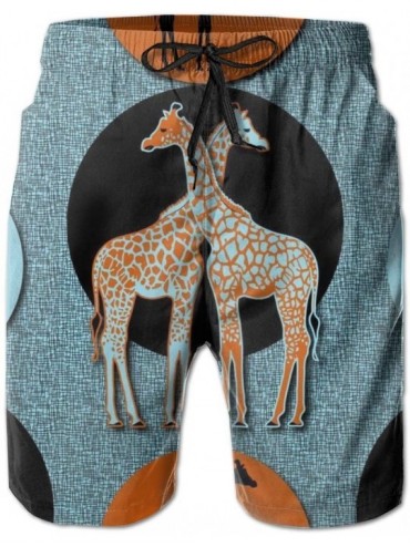 Trunks Mens Swim Trunks Quick Dry Suits Summer Holiday Beach Shorts Love Giraffe-XXL - Love Giraffe - C119EGL0RA9 $31.08