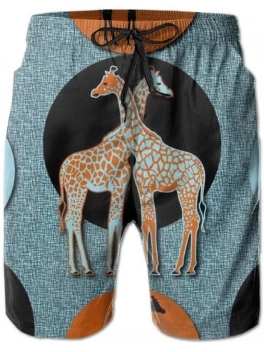 Trunks Mens Swim Trunks Quick Dry Suits Summer Holiday Beach Shorts Love Giraffe-XXL - Love Giraffe - C119EGL0RA9 $47.86