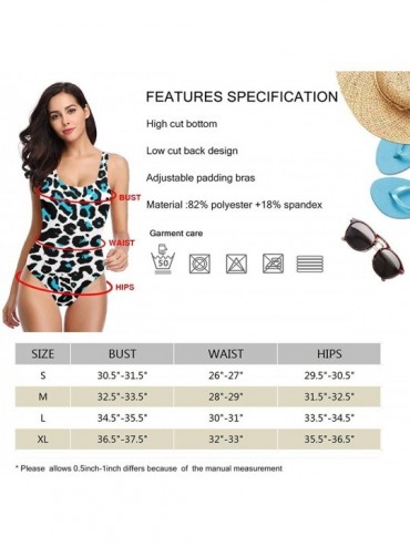 One-Pieces Women One Piece Swimsuit- Swimdress Monokini- Beachwear- Tankini Bikini - Cheetah Blue and Black Leopard - CK1933O...