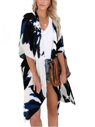Cover-Ups Women's Beach Cover up Swimsuit Kimono Casual Cardigan with Bohemian Floral Print - C1 - C1194CW9027 $34.93