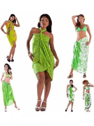 Cover-Ups Womens Assorted Floral Cover-Up Sarong Pot Luck No Returns - Green - C2112BPKG3F $27.95