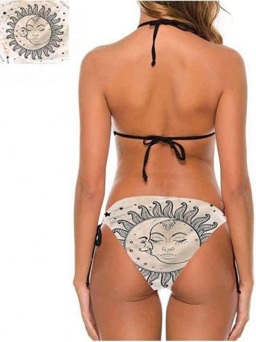 Bottoms Women's Print Bikini Set Sketchy- Sun and Moon Mystical for Bachelorette Party - Multi 01-two-piece Swimsuit - CQ19E7...