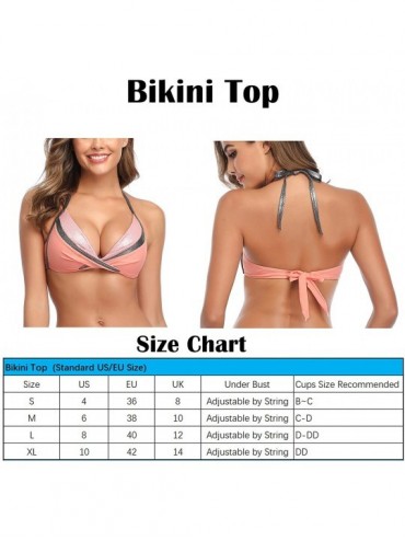 Sets Bikini Swimsuit for Women Sexy Two Piece Side Tie Bathing Buits - Black Pink Top - CM195N4LCEL $13.11