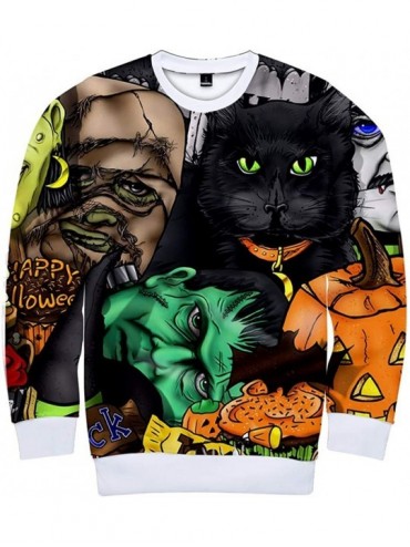 Rash Guards Halloween Mens Scary 3D Printed Party Long Sleeve Hoodie Sweatshirt Top - Green - C518YD0Z0L3 $31.27