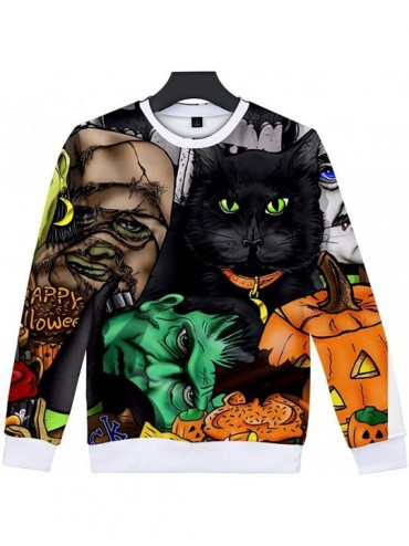 Rash Guards Halloween Mens Scary 3D Printed Party Long Sleeve Hoodie Sweatshirt Top - Green - C518YD0Z0L3 $13.99