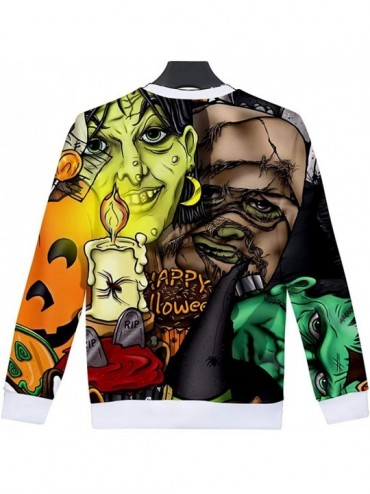 Rash Guards Halloween Mens Scary 3D Printed Party Long Sleeve Hoodie Sweatshirt Top - Green - C518YD0Z0L3 $13.99