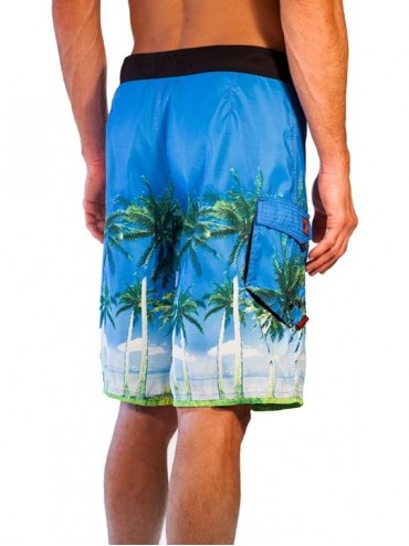 Board Shorts Hawaiian Palms Board Short - C112257UWSR $29.55