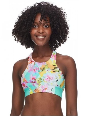 Tops Women's Anita Sporty Crop Bikini Top Swimsuit - Vivacity Floral Print - CJ18I05SO6A $57.34
