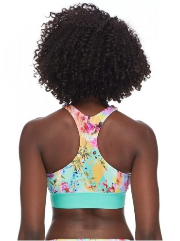 Tops Women's Anita Sporty Crop Bikini Top Swimsuit - Vivacity Floral Print - CJ18I05SO6A $32.11