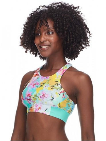 Tops Women's Anita Sporty Crop Bikini Top Swimsuit - Vivacity Floral Print - CJ18I05SO6A $32.11