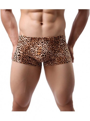 Briefs Radish Stars Men's Sexy Patent Leather Boxer Briefs Underwear Bikini Swim Faux Leather Low Waist Trunks Swimwear - Yel...
