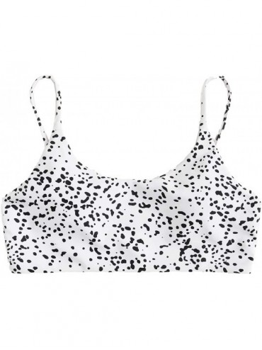 Tops Women's Snakeskin Print Cami Bikini Top Swimwear - Black and White-2 - CV19C4XH9YZ $24.59