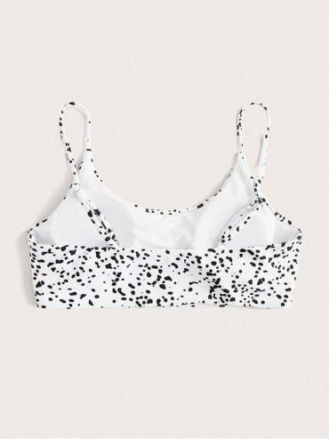Tops Women's Snakeskin Print Cami Bikini Top Swimwear - Black and White-2 - CV19C4XH9YZ $11.47