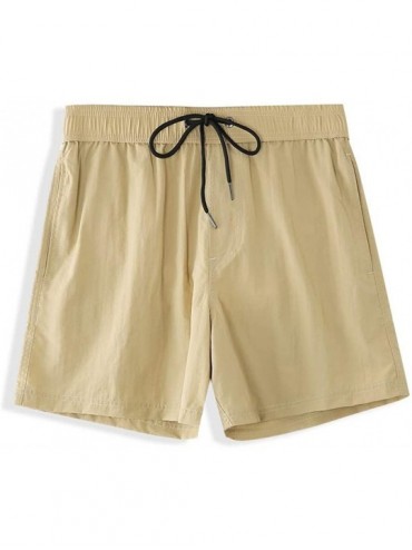 Trunks Men's Swim Trunks Hiking Shorts Lightweight Quick Dry Workout Gym Running Shorts Beach Shorts - Khaki - CA199AYGCIS $3...
