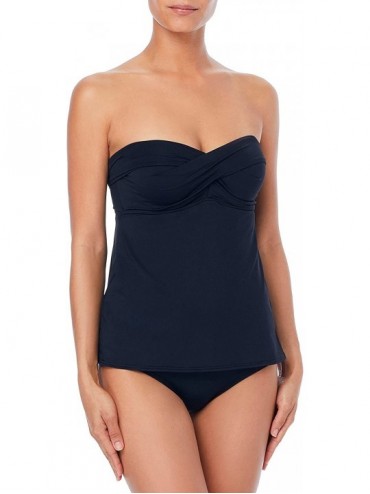Tankinis Women's Tankini Swimsuit with Five Way Versatility - Castaway Black - C81868Z2UT6 $28.62