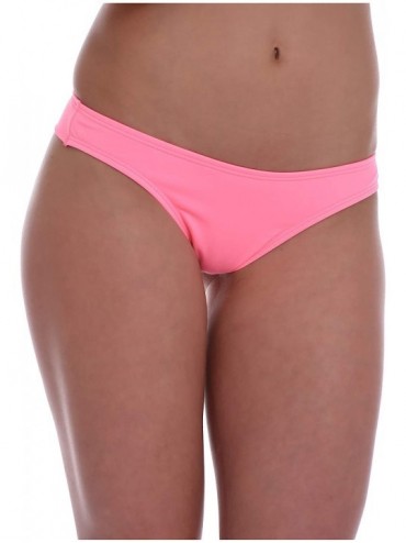 Bottoms Sexy Women's Brazilian Bikini Bottom Thong Style - Made in EU Lady Swimwear 501 - Pink - CQ195LN57E6 $15.55