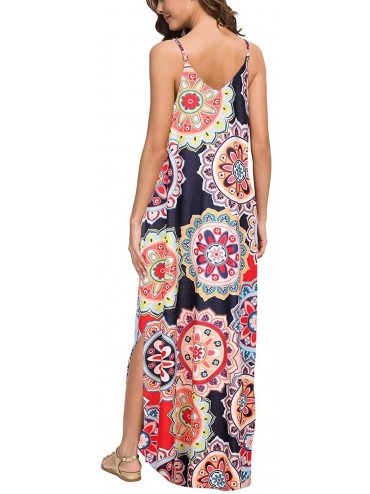 Cover-Ups Women's Summer Casual Loose Dress Beach Cover Up Long Cami Maxi Dresses with Pocket - Circle - CM18SKZUQ0G $23.68