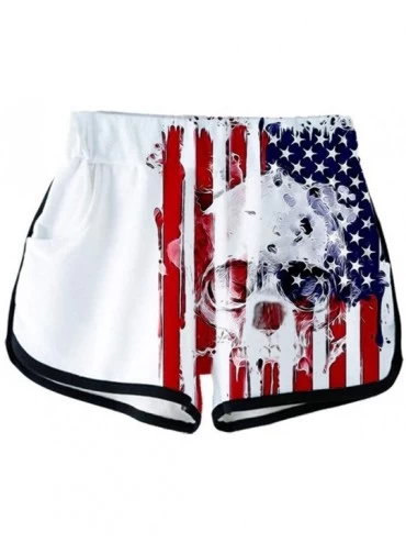 Board Shorts Women's American Flag Printed Shorts with Drawstring July 4th American Flag Patriotic Shorts with Pockets A ligh...