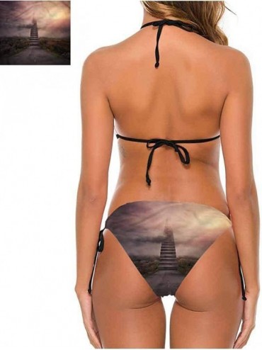 Bottoms Bathing Suit Surrealistic- Cubism Style Faces Perfect for Pool or The Beach - Multi 04-two-piece Swimsuit - CJ19E7L0L...