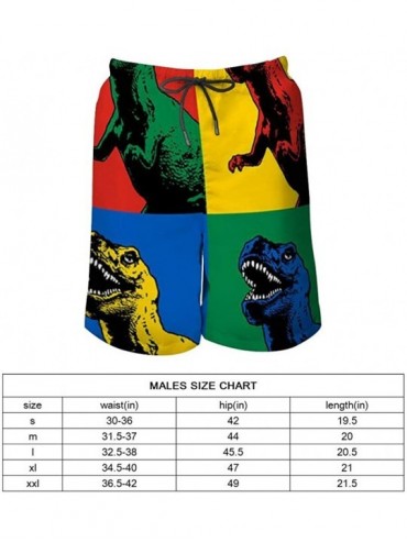 Board Shorts Men's Quick Dry Swim Trunks Breathable Beach Board Shorts Bathing Suit - T-rex Dinosaurs - CY199QH6797 $29.83