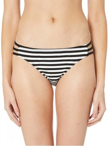 Bottoms Women's Triple Threat Moderate Coverage Bikini Bottom Swimsuit - Between the Lines - CM18GWHZD79 $24.71
